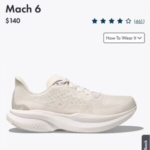 NWT and box Hoka Men’s Mach 6 Athletic Shoes - Cream